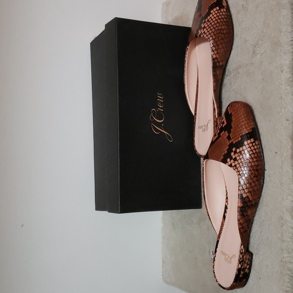 Snake embossed leather mule JCREW 6.5